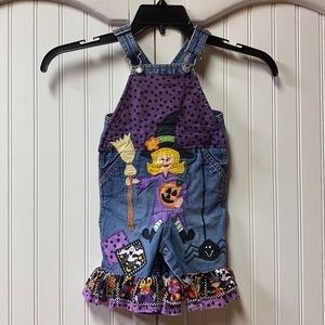 Halloween Bibs Over Alls Fall Witch Ghost 6-12 Months